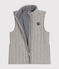 Children's sleeveless jacket for girls or boys in tube knit CHATON CHINE grey