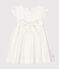 Baby Girls' Satin Short-Sleeved Dress MARSHMALLOW white