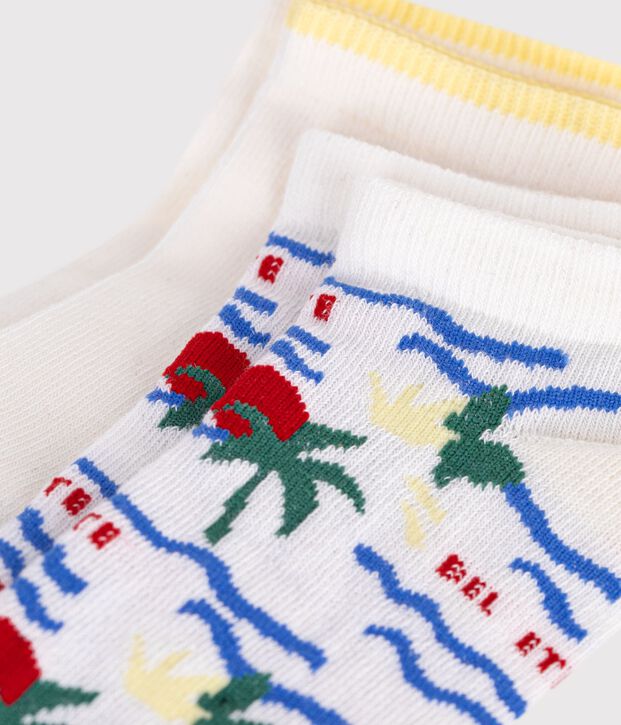 Children's palm tree-print cotton socks - 2-pack multicolor