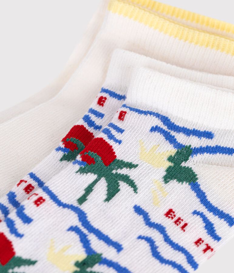 Children's palm tree-print cotton socks - 2-pack multicolor