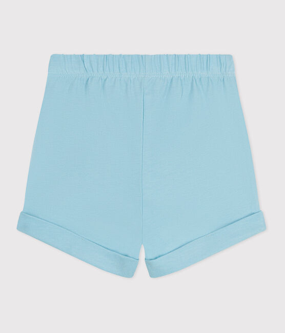 Babies' plain cotton shorts AQUATIC blue