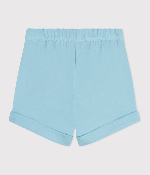 Babies' plain cotton shorts blue
