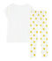 Girls' Ribbed Pyjamas MARSHMALLOW white/BLE yellow