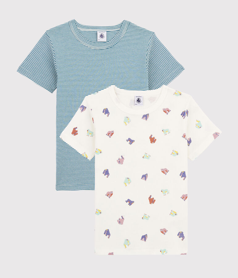 Boys' Monkey Print Short-sleeved T-Shirt - 2-Piece Set multicolor
