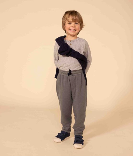 Boys' quilted tube knit trousers THUYA green