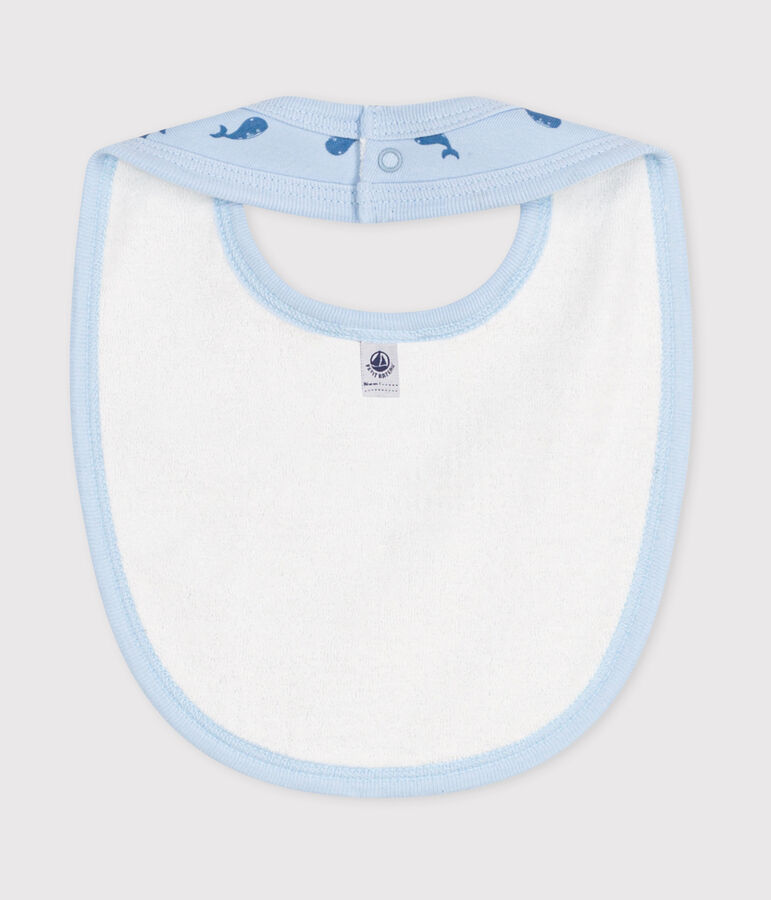 Newborn's printed cotton bib blue/blue