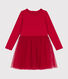Girls' dress in heavy jersey and tulle