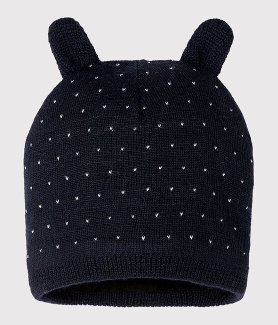 Unisex Baby Fleece-Lined Bonnet SMOKING blue/MARSHMALLOW white