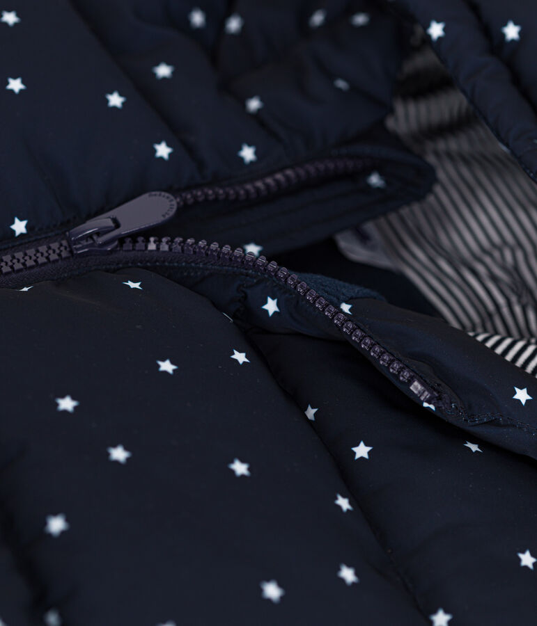 Children's unisex puffer jacket blue/ecru