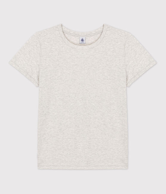 Women's Straight Fit Organic Cotton Round Neck T-Shirt BELUGA CHINE grey