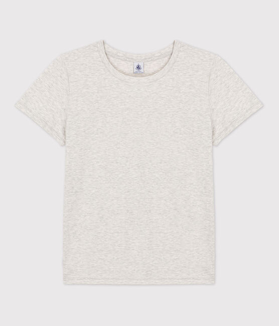 Women's Straight Fit Organic Cotton Round Neck T-Shirt BELUGA CHINE grey