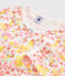 Girls' Watercolour Flowers Cotton Pyjamas MARSHMALLOW white/MULTICO white