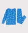 Children's long-sleeved van print cotton pyjamas BRASIER blue/MARSHMALLOW grey