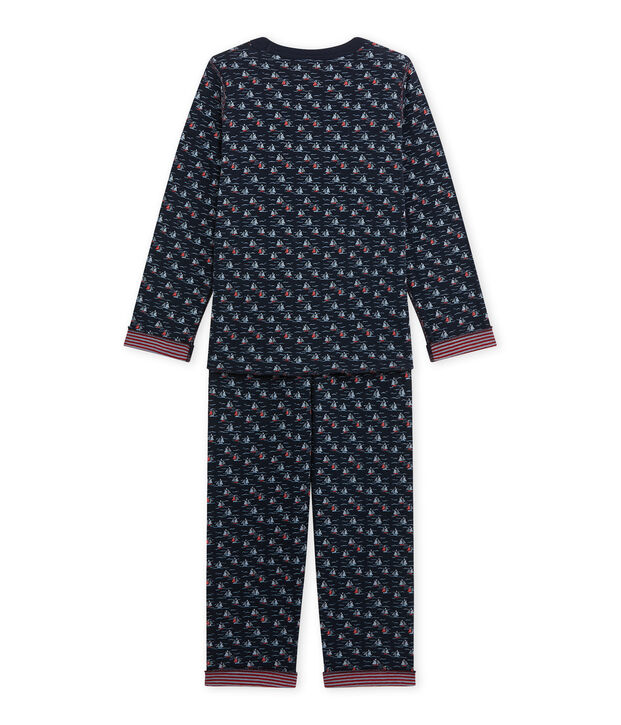 Boy's reversible pyjamas blue/multicolor