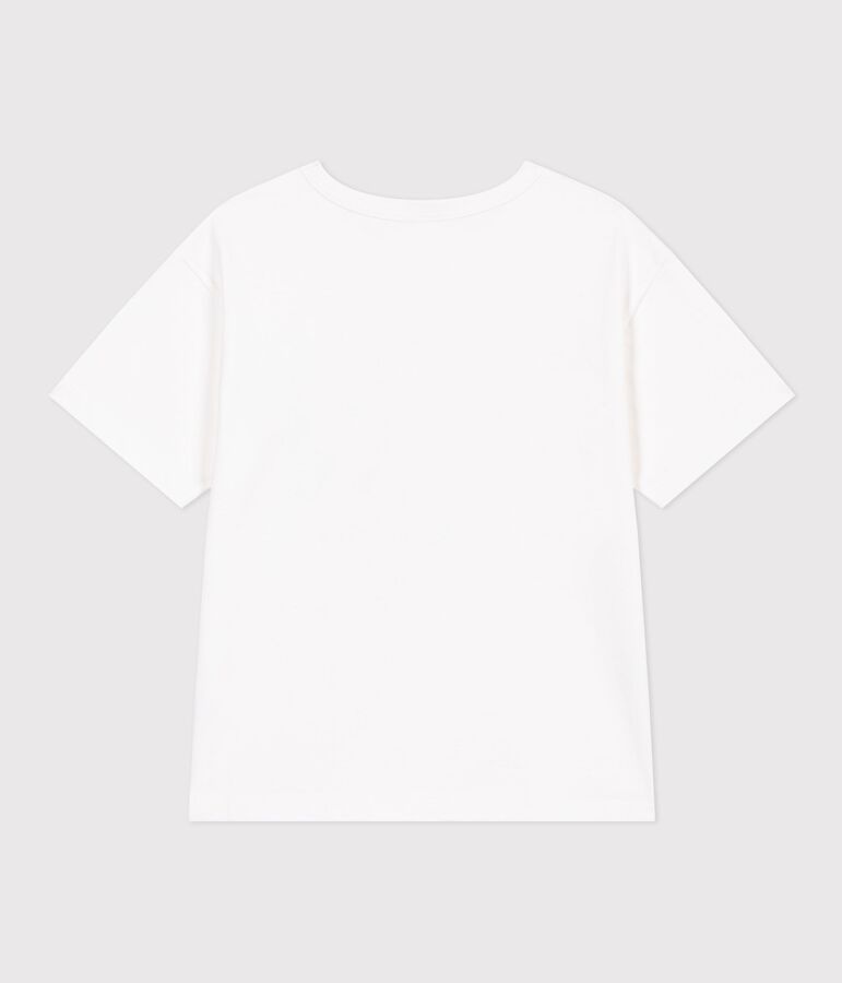 Children's short-sleeved cotton T-shirt MARSHMALLOW white/MULTICO white