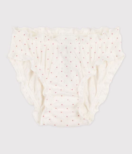 Girls' Cotton Briefs MARSHMALLOW white/CHARME pink