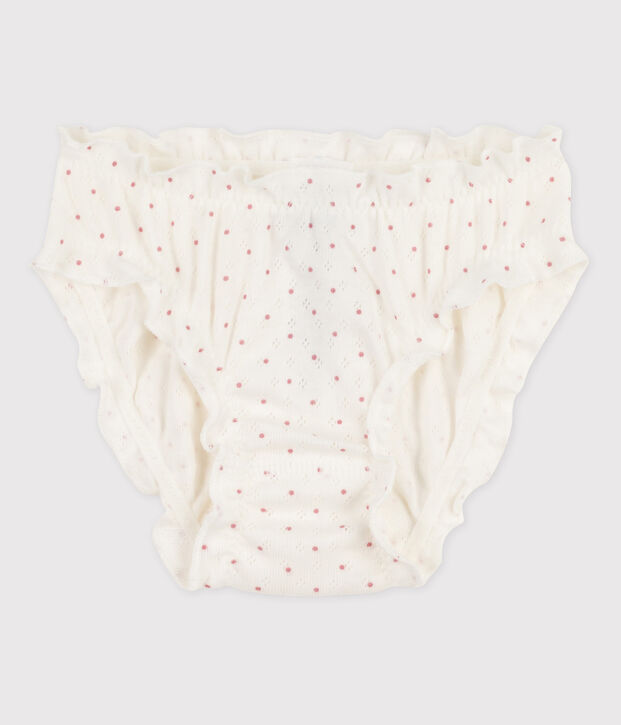 Girls' Cotton Briefs white/pink