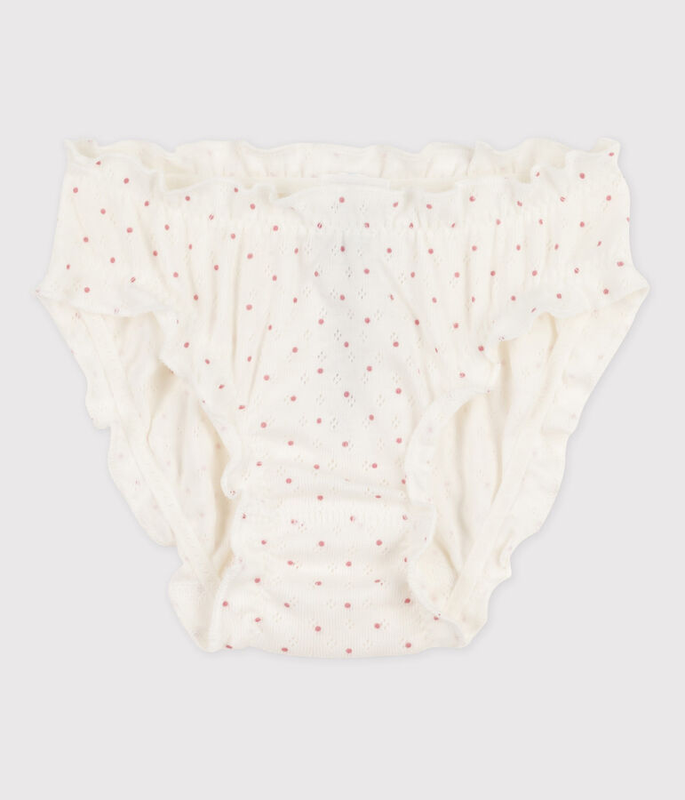 Girls' Cotton Briefs white/pink
