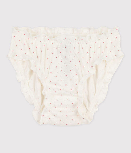 Girls' Cotton Briefs MARSHMALLOW white/CHARME pink