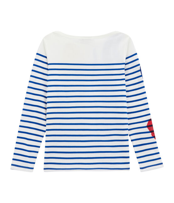 women's creative breton top MARSHMALLOW white/PERSE blue