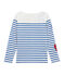 women's creative breton top MARSHMALLOW white/PERSE blue
