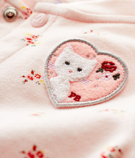 Baby Girls' Print Fleece Baseball Jacket FLEUR pink/MULTICO white