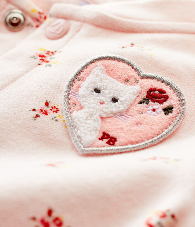 Baby Girls' Print Fleece Baseball Jacket pink/multicolor