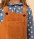Girls' terry velour dungaree dress