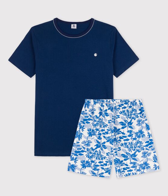 Boys' Blue Cotton Short Pyjamas MEDIEVAL blue/MULTICO white