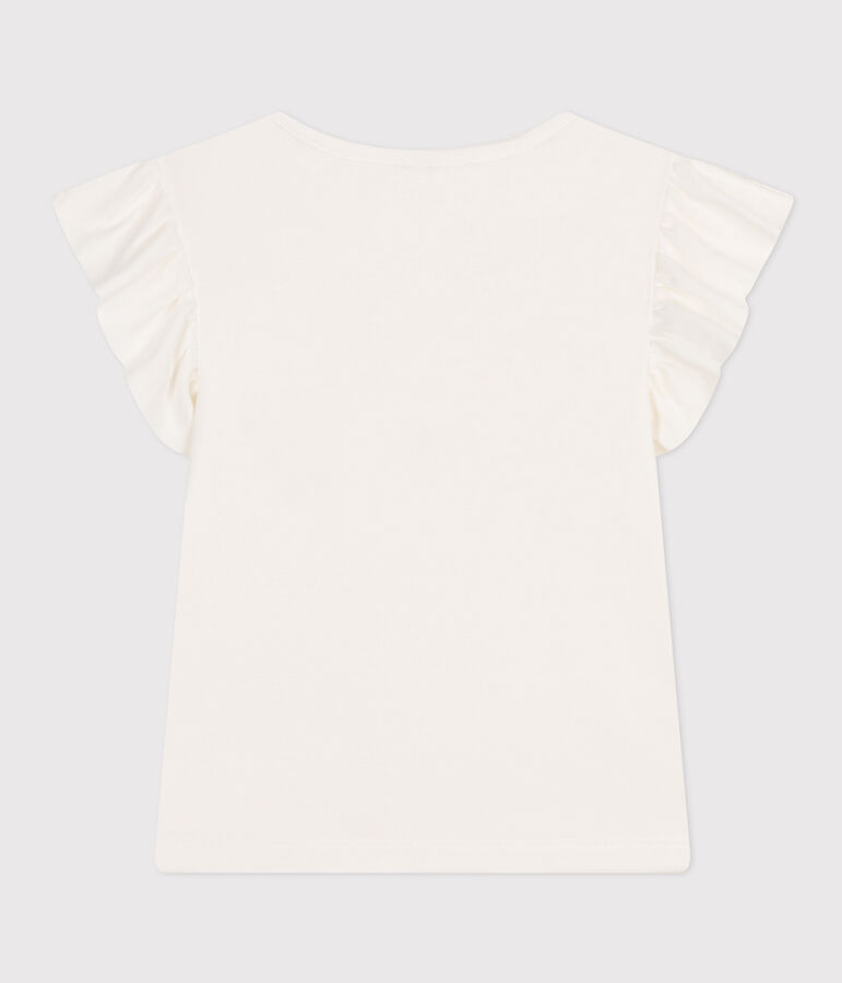 Girls' Cotton T-Shirt MARSHMALLOW white