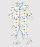 Babies' Cat Patterned Cotton and Lyocell Nightwear Set white/multicolor