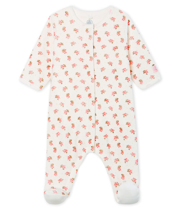 Baby Girls' Velour Bodyjama white/multicolor