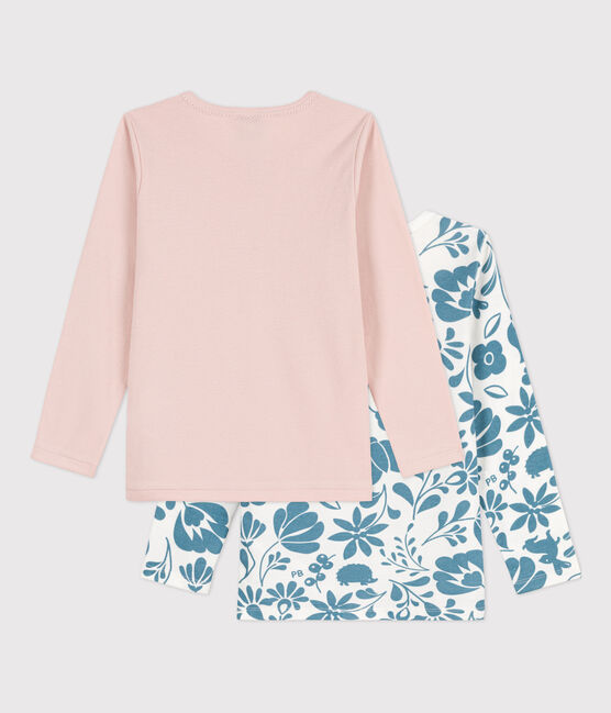 Girls' Floral Long-Sleeved Cotton T-Shirt - 2-Piece Set variante 1