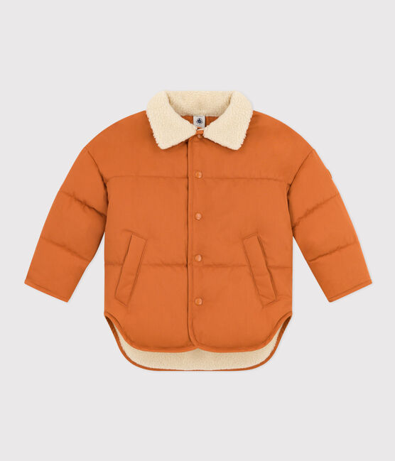 Children's unisex short jacket lined with sherpa ECUREUIL brown