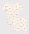 Girls' Crab Print Cotton Short Pyjamas MARSHMALLOW white/MULTICO white