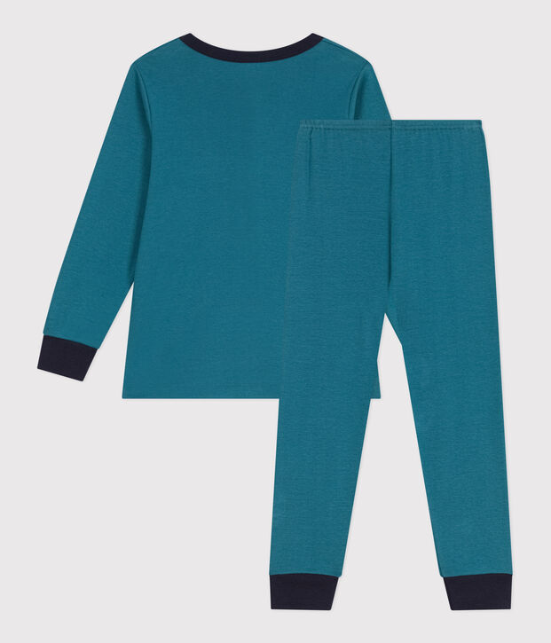 Children's long-sleeved cotton dinosaur pyjamas green