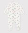 Babies' dog print fleece pyjamas white/multicolor