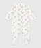 Babies' dog print fleece pyjamas white/multicolor