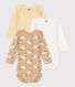 Babies' Sheep Themed Long-Sleeved Cotton Bodysuits - 3-Pack