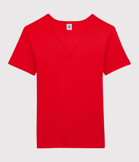 Women's Iconic Cotton V-Neck T-Shirt PEPS red