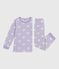 Children's heart-print velour pyjamas SQUAW white/MARSHMALLOW
