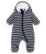 Baby Boys' Microfibre Snowsuit with Sailor Stripes