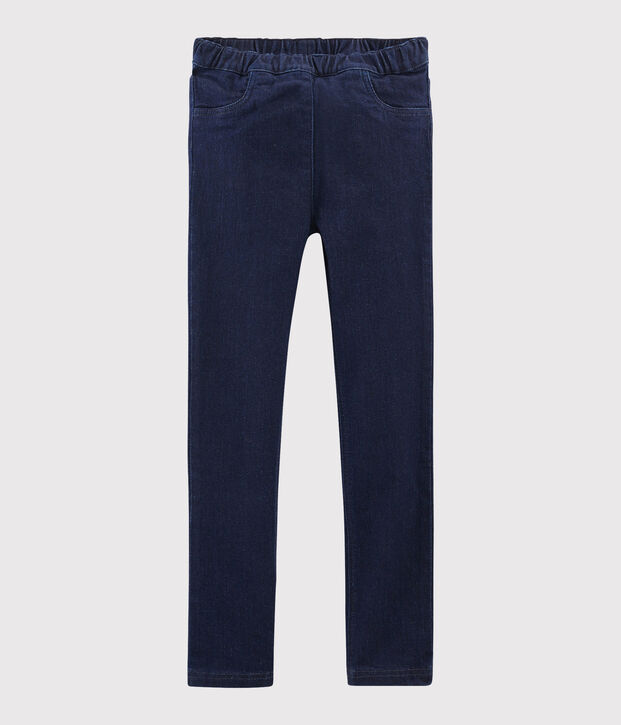 Girls' Denim Slim-Fit Trousers blue