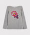 Girls' Screen Printed T-Shirt SUBWAY CHINE grey