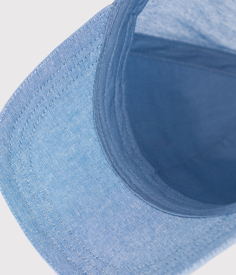 Children's Petit Bateau cap in light-coloured denim blue