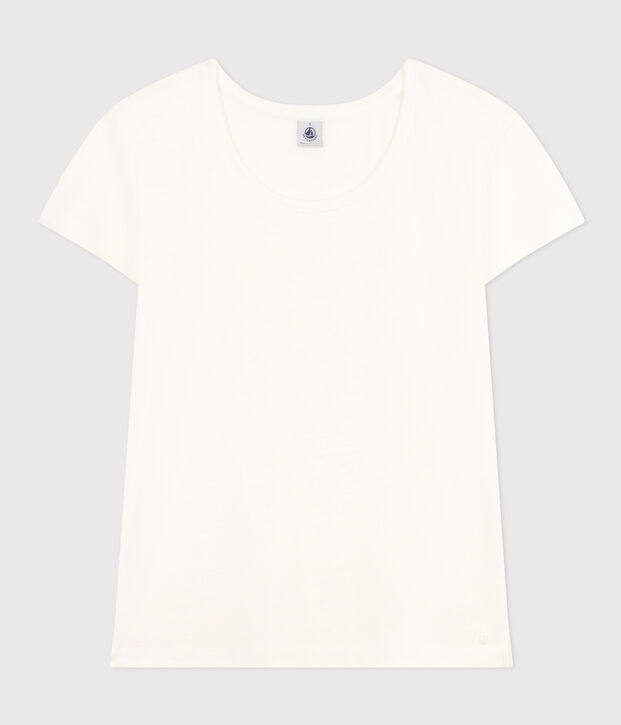 Women's Straight Round-Neck Linen T-Shirt white