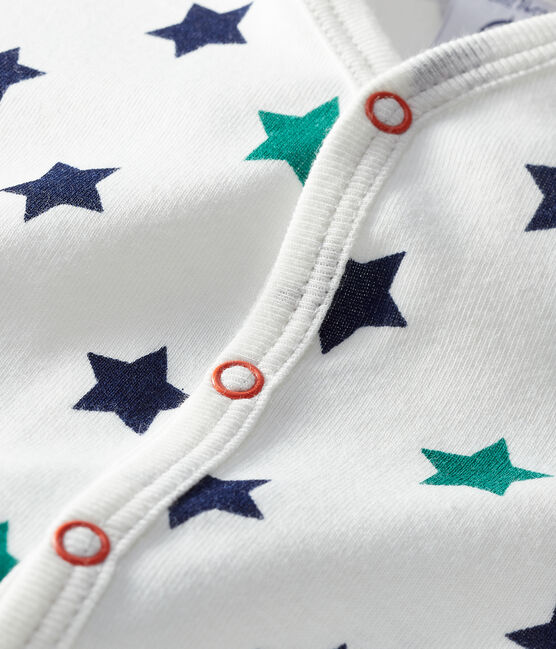 Baby Boys' Linen/Cotton Playsuit MARSHMALLOW white/MULTICO white