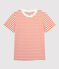 Women's Breton Stripe Cotton T-Shirt MARSHMALLOW white/CAROTTE