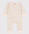Babies' Heart Patterned Footless Cotton Sleepsuit AVALANCHE white/NEWBLEU