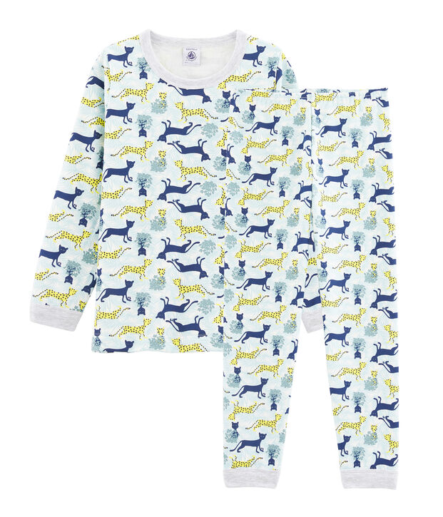 Boys' Fleece Pyjamas white/multicolor